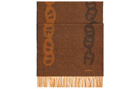 HERMES Knit Scarves Unisex Coffee