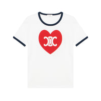 CELINE Heart Triomphe T shirt In Cotton Jersey
