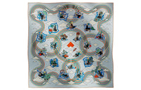 HERMES Silk Scarves Women's Sky Blue
