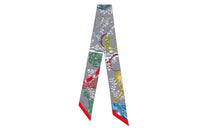 HERMES Silk Scarves Unisex Gray