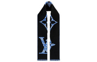 LOUIS VUITTON Knit Scarves Unisex Black/Blue