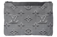 LOUIS VUITTON 2054 Cow Leather Clutch Unisex Gray