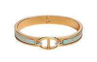 HERMES Enamel Gold-Plated Bangles Women's Gold