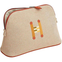 HERMES Bolide Canvas Storage Bag Women's Orange