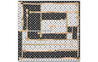 LOUIS VUITTON Silk Scarves Unisex Black