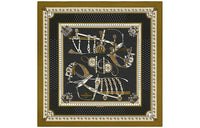 HERMES Shawls Women's Bronze/Black/White
