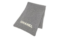 CHANEL Knit Scarves Unisex Gray