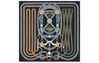 HERMES Silk Scarves Women's Caramel