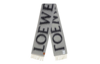LOEWE Logo Intarsia Fringed Scarf