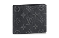 LOUIS VUITTON Canvas With Leather Wallet Men's Black Gray