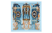 HERMES Silk Scarves Women's Blue