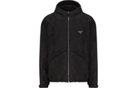 PRADA Logo Plaque Zip Up Hooded Jacket