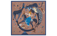 HERMES Silk Scarves Women's Brown