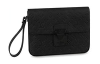 LOUIS VUITTON Cow Leather Clutch Regular Men's Black