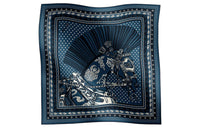 HERMES Knit Scarves Unisex Marine Blue