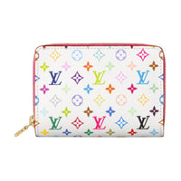 محفظة قماشية أحادية اللون من LOUIS VUITTON × Takashi Murakami، تعاونية للجنسين، باللون الأبيض