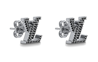LOUIS VUITTON Metal Stud Earrings Women's Black