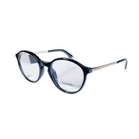 CHANEL Acetate Irregular Shape Eyeglass Frames Unisex Black