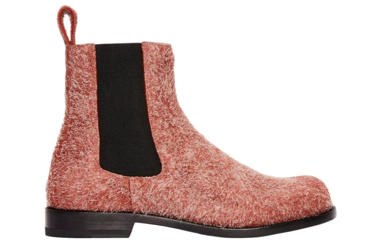 حذاء تشيلسي قصير من LOEWE Campo للنساء، أحمر، 1.5 سم