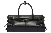 PRADA Leather Handbag, Shoulder Bag Medium Size Women's Black