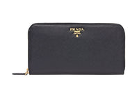PRADA Cow Leather Wallet Women's Black