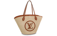LOUIS VUITTON Cow Leather Beach Bag Shoulder Bag Regular Women's Caramel
