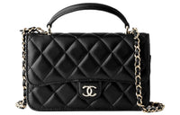 CHANEL Clutch/Phone Holder With Chain Black