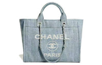 CHANEL Medium Denim 23S Shopping Bag Light Blue AS3351