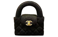 CHANEL Fabric Surface Handbag Extra Mini Women's Black