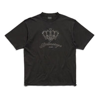 (WMNS) تيشيرت Balenciaga BB Motel متوسط ​​المقاس "أسود" 764235TQVK91083
