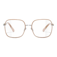 CHANEL Metal Square Eyeglass Frames Women's Gold