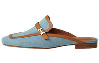 HERMES Slip Resistant Closed Toe Slippers Women's Blue