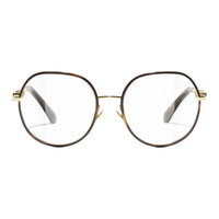 CHANEL Metal Alloy Round Eyeglass Frames Unisex Brown