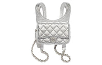 CHANEL Metallic Feel Sheepskin Backpack Women's Silver