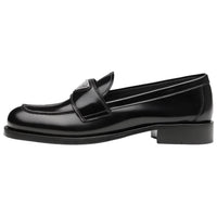 PRADA Logo-plaque Leather Loafers
