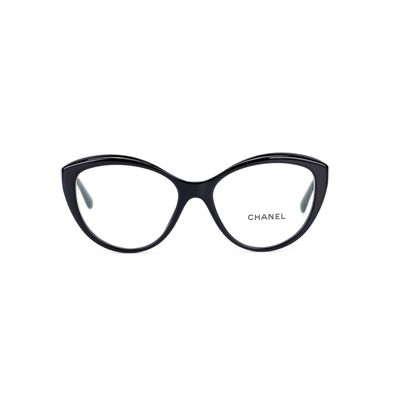 إطار نظارات CHANEL أسيتات على شكل عين القطة للنساء باللون الأسود