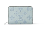 LOUIS VUITTON Cow Leather Wallet Women's Light Blue