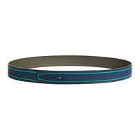 HERMES Calfskin Leather Belts Unisex Marine Blue Width 3.2CM