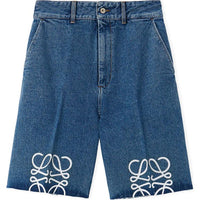LOEWE Anagram embroidered Wide leg Denim Shorts