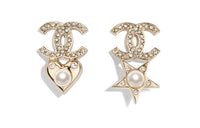 CHANEL Earrings Women's Gold