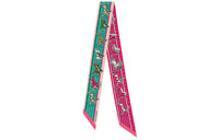 HERMES Silk Scarves Women's Duck Green Pink