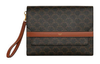 CELINE Sheepskin Clutch Unisex Tawny
