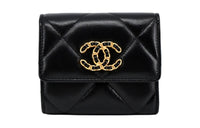 CHANEL Lambskin Wallet Women's Black