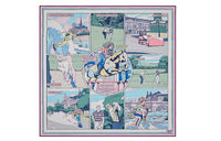 HERMES Silk Scarves Women's Mont Blanc/Vertical/Rose