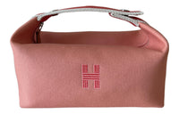 HERMES Bride-a-Brac Canvas Storage Bag Handbag Toiletry Bag Small Size Women's Guava