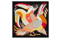 HERMES Silk Scarves Women's Black