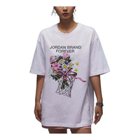 (WMNS) Air Jordan Oversized Graphic T-Shirt Asia Sizing 'White' FV7120-100