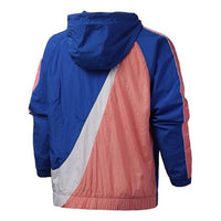 جاكيت رياضي بغطاء رأس وسحاب نصف كبير وشعار Nike Sportswear NSW بخلفية كبيرة وشعار Big Swoosh باللون الأزرق والوردي والأزرق والوردي CD0420-480