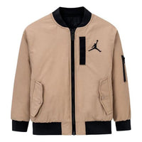 (GS) سترة Air Jordan Reversible Bomber Jacket 'Tan Black' JD2342009PS-002