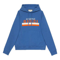 Gucci Original Printing Logo hooded Long Sleeves Blue 626989-XJCOR-4370
